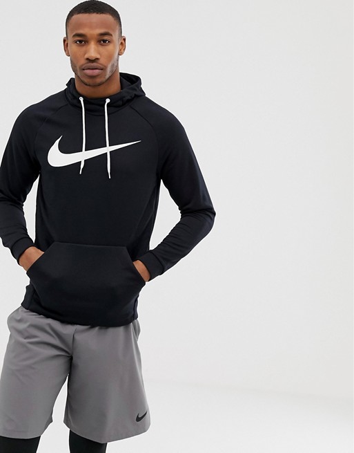 Nike Training dry swoosh hoodie in black 885818-010 | ASOS