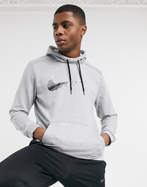 Nike Training dry swoosh logo hoodie in grey