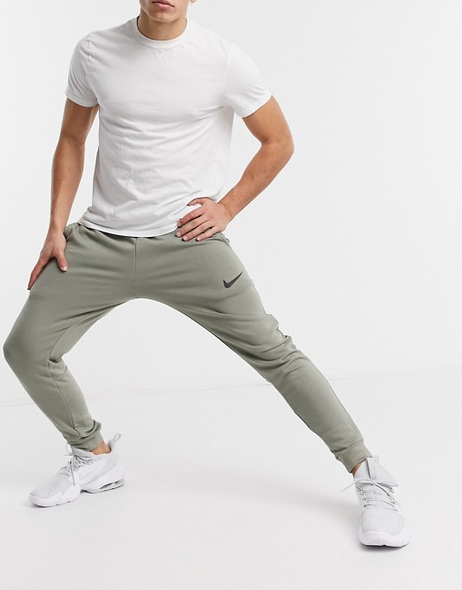 Nike Training Dry tapered fleece joggers in khaki