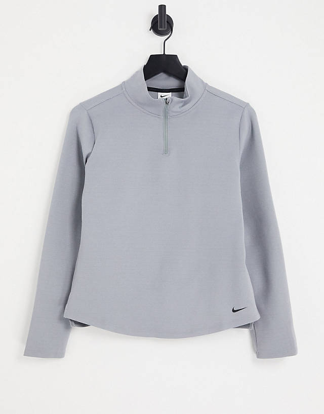 Nike Training - essential one half zip top in grey