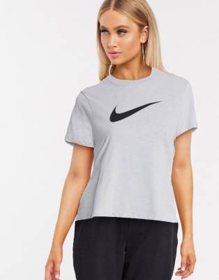 Nike Training essential swoosh t-shirt in grey | ASOS