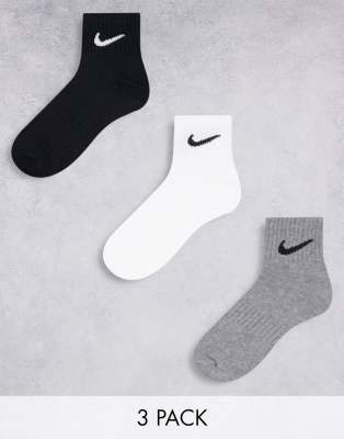 Nike Training - Everyday - 3er-Pack leichte Knöchelsocken in verschiedenen Farben-Bunt