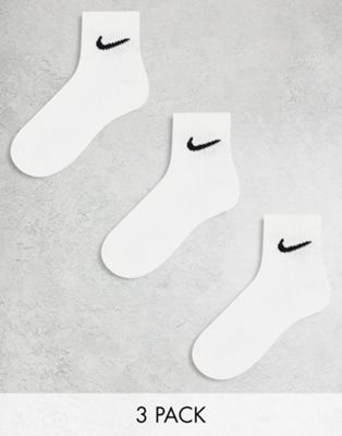 Nike Training Everyday Cushioned 3 pack ankle sock in white