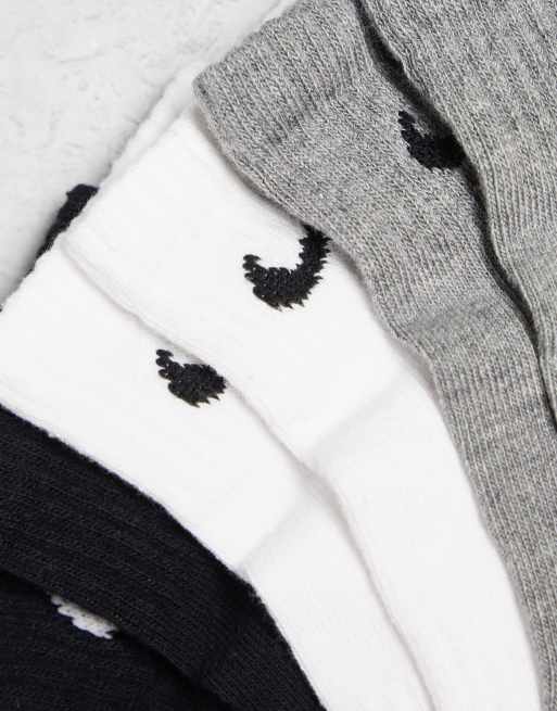 Nike Training Everyday Cushioned 3 pack ankle sock in white, gray and black