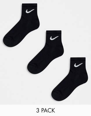 Nike Training Everyday Cushioned 3 pack ankle socks in black