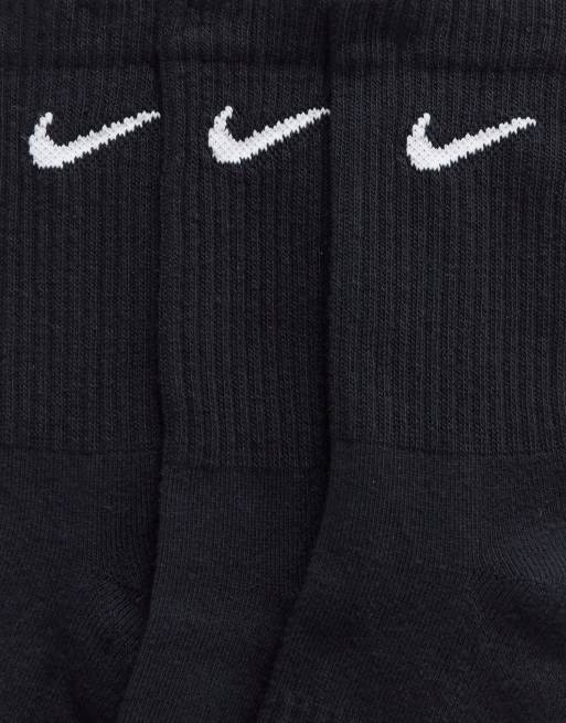 Nike Training Everyday Cushioned 3 pack crew sock in black