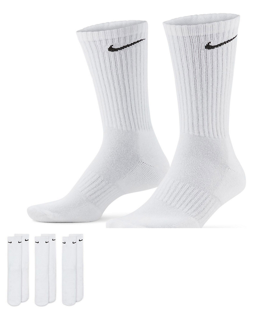 Nike Training Everyday Cushioned 3 pack crew sock in white