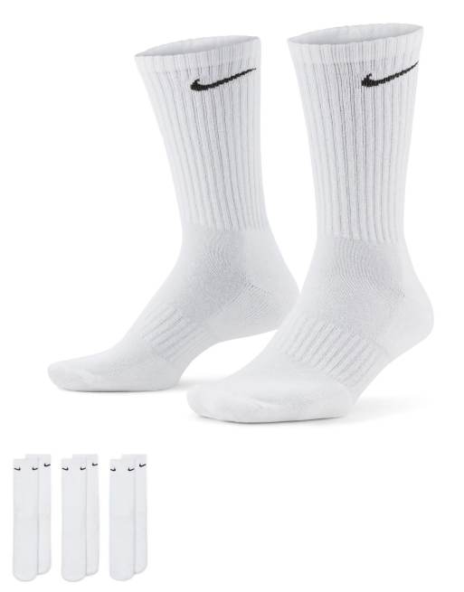 Nike Training Everyday Cushioned 3 pack crew socks in white ASOS