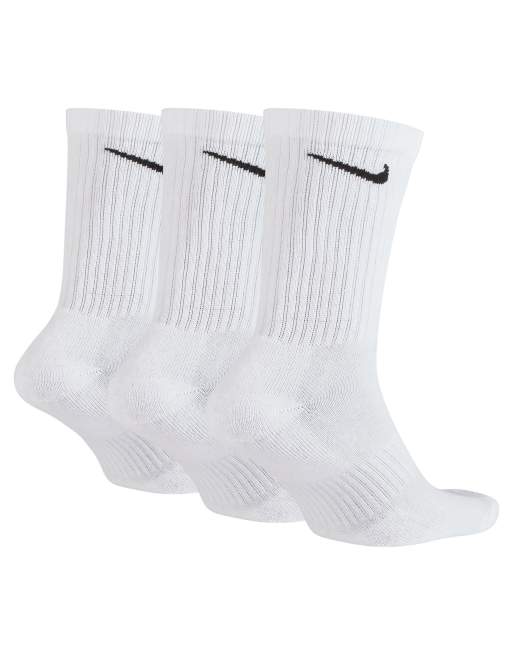 Nike Training Everyday Cushioned 3 pack crew socks in white, 3 of 4