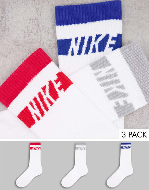Nike Training – Everyday Cushioned – 3er-Pack Unisex-Socken in Blau, Grau und Rot