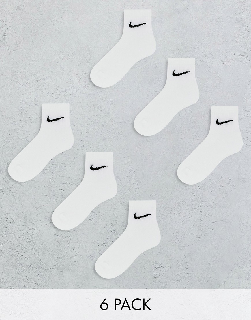 Nike Training Everyday Cushioned 6 pack ankle sock in white