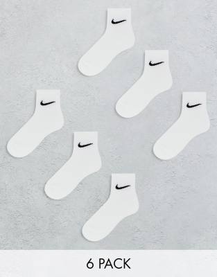 Nike Everyday Cushioned 6 Pack Ankle Socks In White