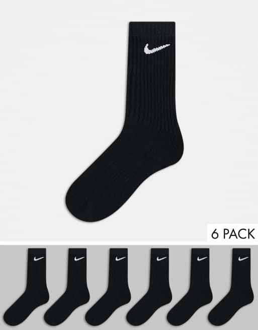 Nike Training Everyday Cushioned 6 pack crew sock in black