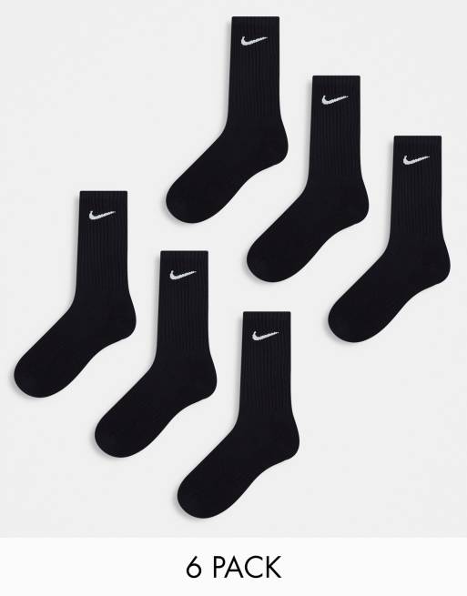 Nike Training Everyday Cushioned 6 pack crew sock in black ASOS