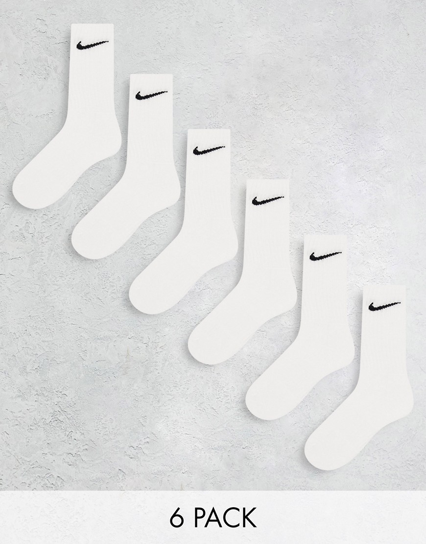 Nike Training Everyday Cushioned 6 pack crew sock in white