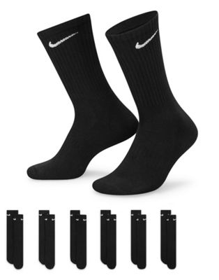 Nike Training Everyday Cushioned 6 pack crew sock in black