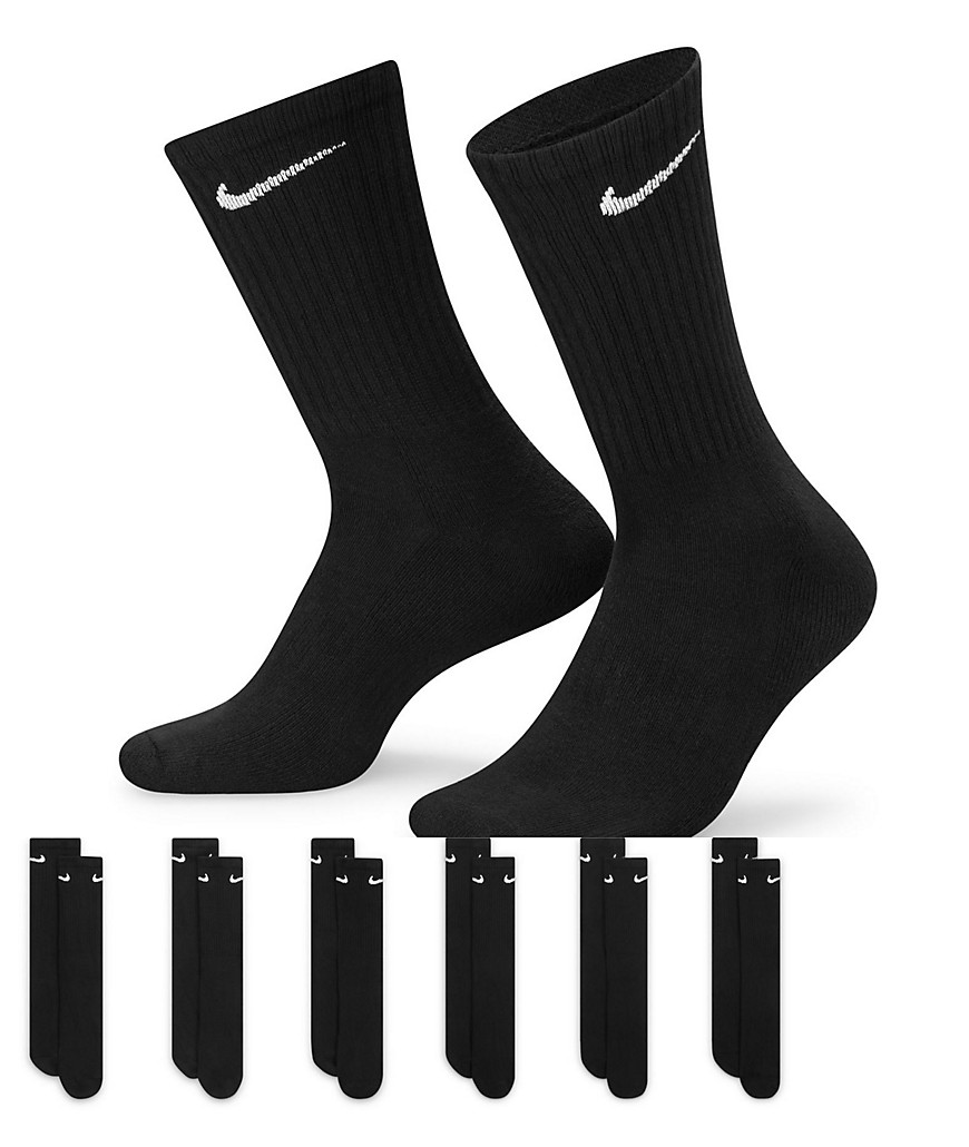 Nike Training Everyday Cushioned 6 pack crew socks in in black