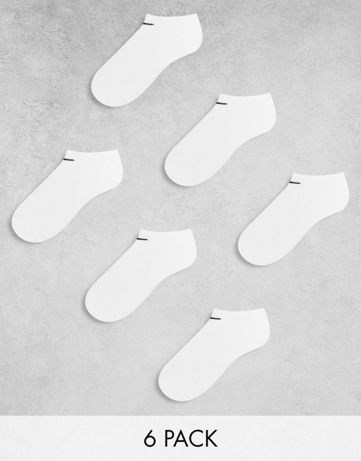  Nike Training Everyday Cushioned 6 pack trainer sock in white