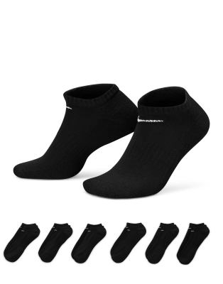 Nike Training Everyday Cushioned 6 pack trainer socks in black