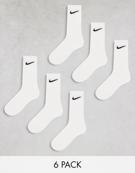 Nike Training - Everyday Cushioned - Confezione da 6 paia di calzini imbottiti bianchi