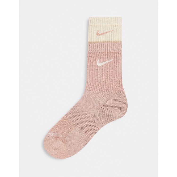 Women's Throwback Barre Socks in Powder Pink/White, Size: M/L (8-11)