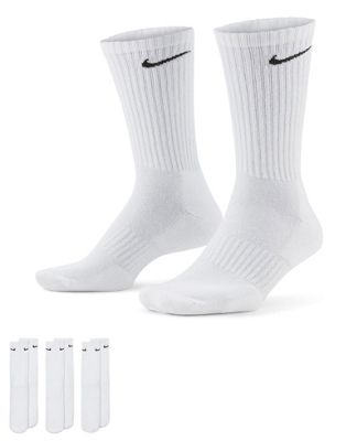Nike Training Everyday Cushioned 3 pack crew socks in white - ASOS Price Checker