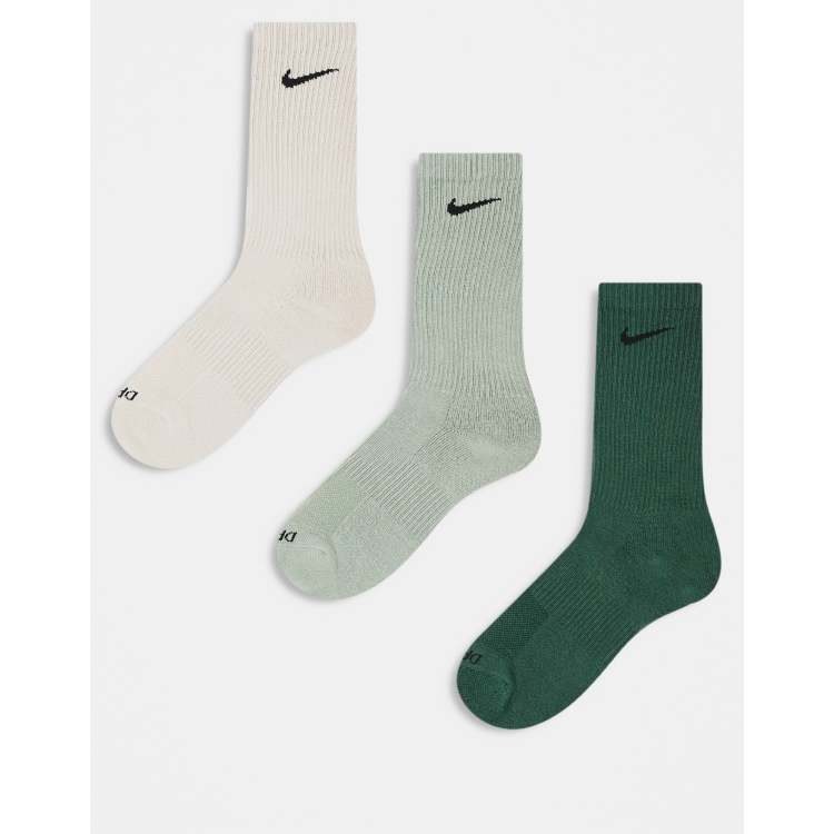 Nike Training Everyday Cushioned Plus pack crew socks in green
