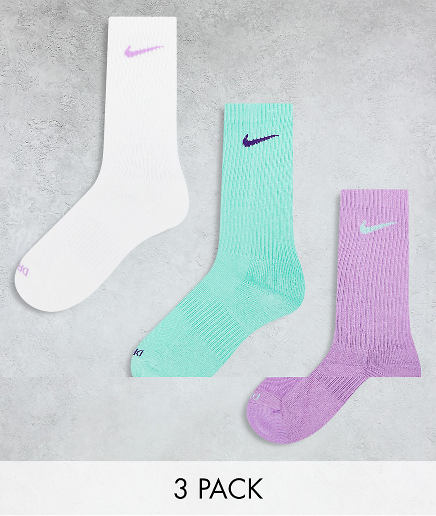 Nike Training Everyday Cushioned Plus 3 pack crew socks in multi