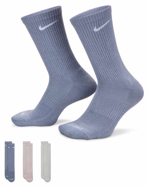  Nike Training Everyday Cushioned Plus 3 pack crew socks in multi