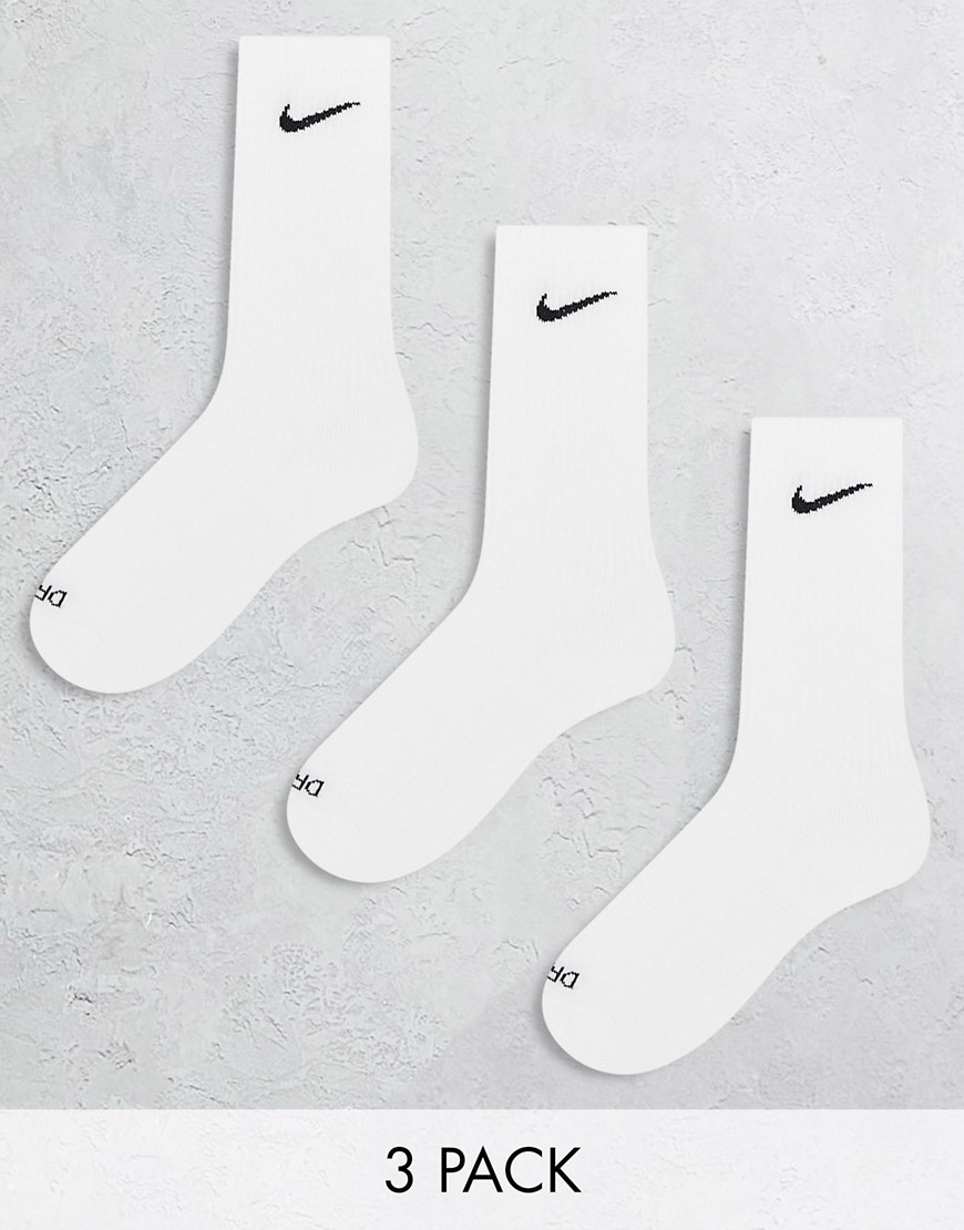 Nike Training Everyday Cushioned Plus 3 pack crew socks in white