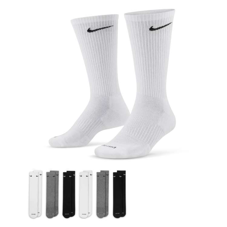 Black and white nike socks pack hot sale