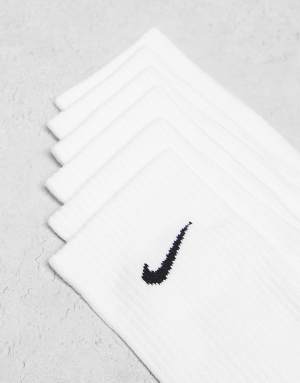 Nike Training Everyday Cushioned Plus 6 pack crew socks in white