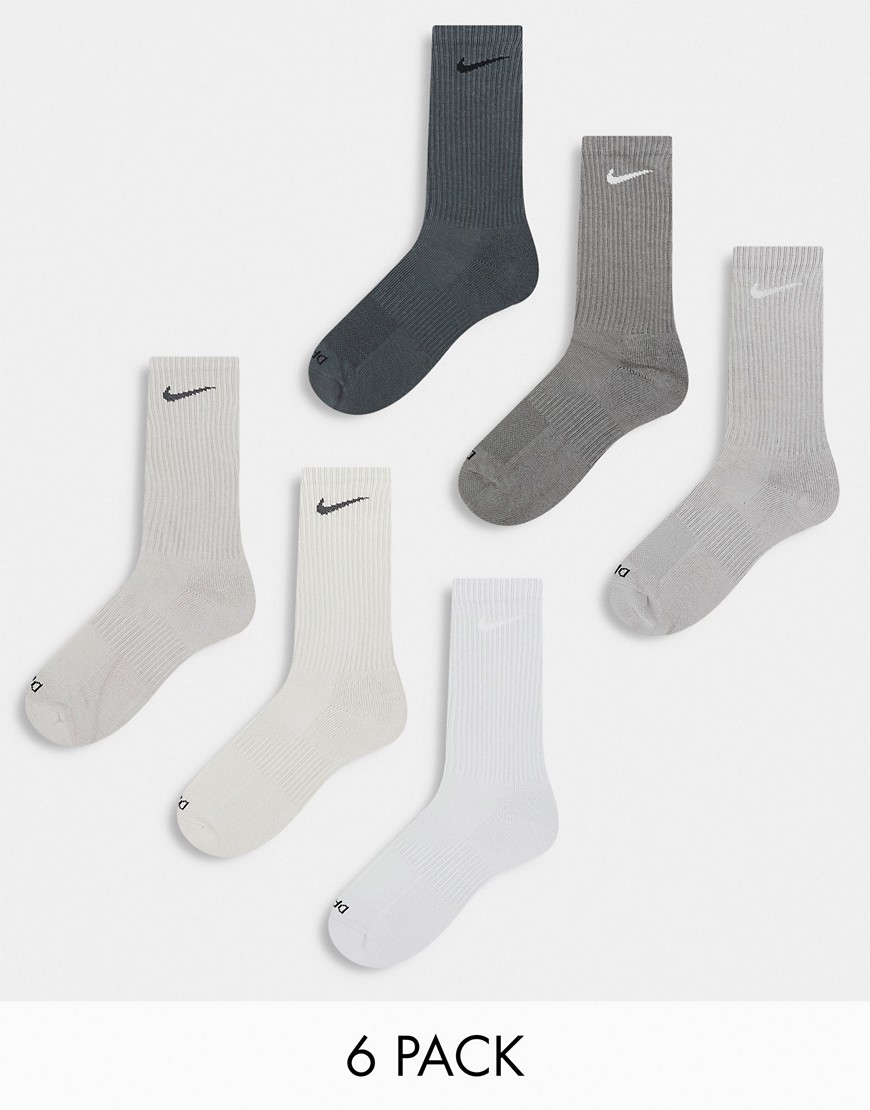 Nike Training Everyday Cushioned Plus 6 Pack Sneaker Socks In Multi
