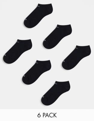 Nike Training Nike Training Everyday Cushioned Plus 6 pack trainer socks in black