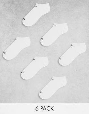 Nike Training Everyday Cushioned Plus 6 pack trainer socks in white