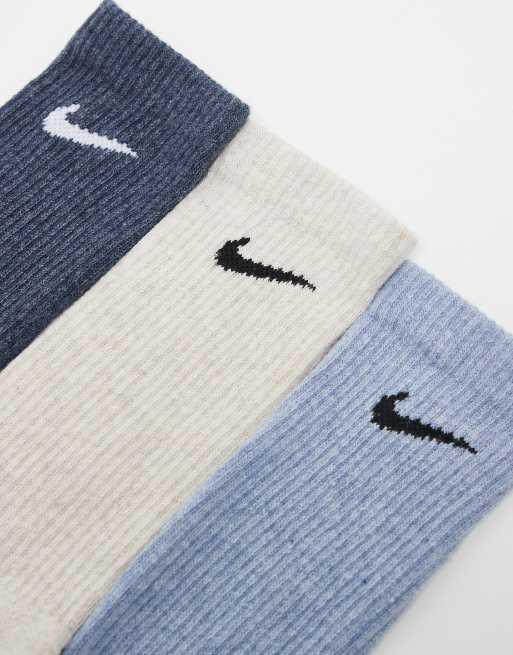 Nike Training – Everyday Cushioned Plus – Zestaw 3 par skarpetek w kolorach niebieskim i beżowym, 2 z 3