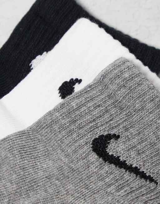 Nike Training - Everyday Cushioned - Set van 3 paar enkelsokken in wit, grijs en zwart, 4 van 4
