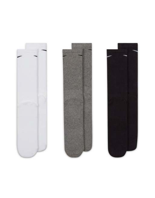 Nike Training - Everyday Cushioned - Set van 3 paar sportsokken in wit, grijs en zwart, 4 van 4