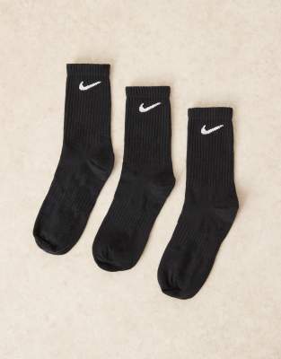 Nike Training Everyday Lightweight 3 pack crew socks in black