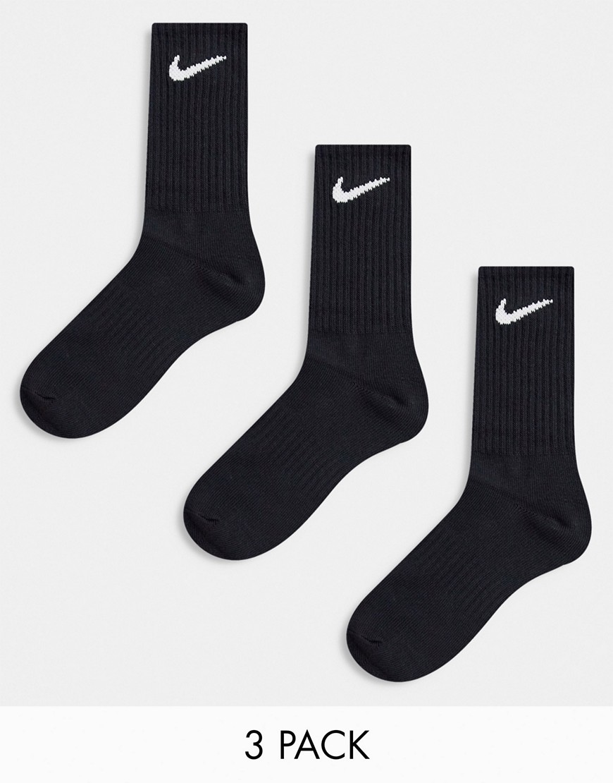 Nike Training Everyday Lightweight 3 pack crew socks in black