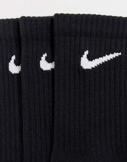 Nike Training Everyday Lightweight 3 pack crew socks in black