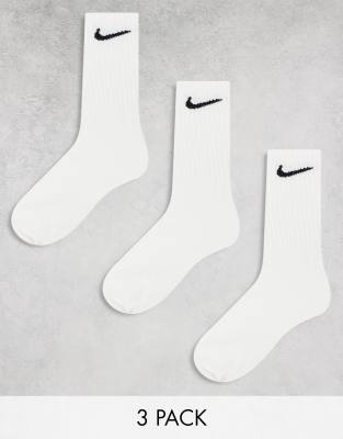 Nike Training Nike Training Everyday Lightweight 3 pack crew socks in white