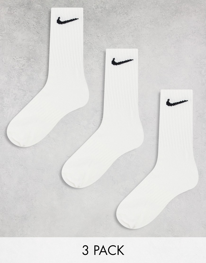 Nike Training Everyday Lightweight 3 pack crew socks in white