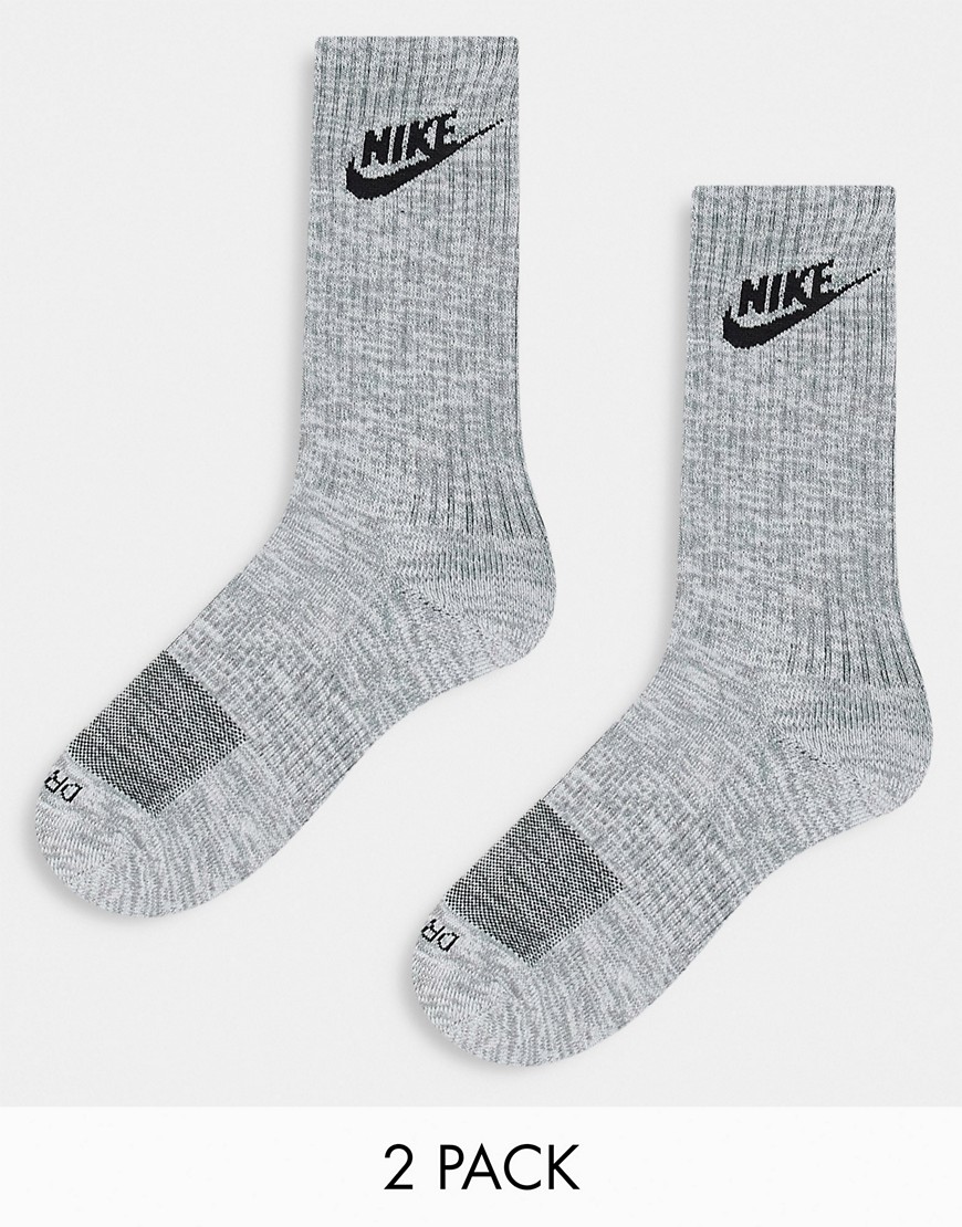 Nike Training Everyday Plus Cushioned 2 pack crew socks in grey