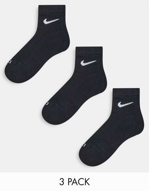 Nike Training Everyday Plus Cushioned 3 pack ankle socks in black - view 1