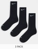 Nike Training Everyday Cushioned Plus 3 pack crew socks in white
