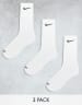 Nike Training Everyday Cushioned Plus 3 pack crew socks in white