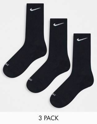 Training Everyday Plus Cushioned 3-pack crew socks in black