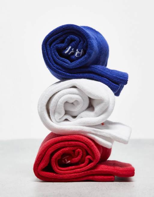 Nike Training Everyday Plus Cushioned 3 pack crew socks in red, white and blue