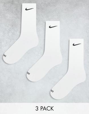 Training Everyday Plus Cushioned 3 pack crew socks in white